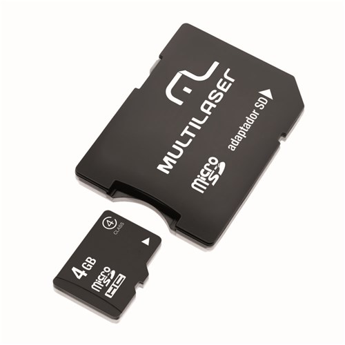 Cartao de Memória Multilaser Micro Sd com Adaptador 4Gb - Mc456 Mc456