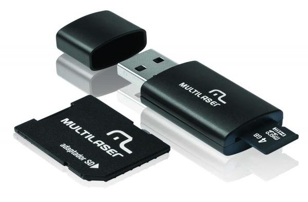 Cartão de Memória Multilaser Microsd + Sd + Pen Drive 4gb Kit 3 em 1
