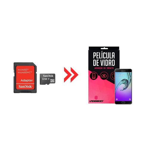 Cartão de Memória para Samsung Galaxy A7 2016 32gb e Película - Underbody