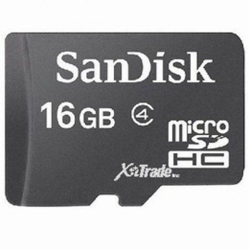 Cartão de Memória Sandisk 16gb Microsd com Adaptador Class 4 Sdsdqm-0016g-B35a