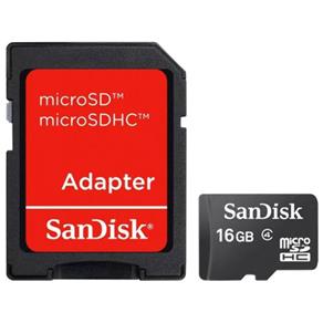 Cartão de Memória SanDisk 16GB MicroSDHC (Classe 4) Card + Adapter (SDSDQM-016G-B35A T) - Sandisk