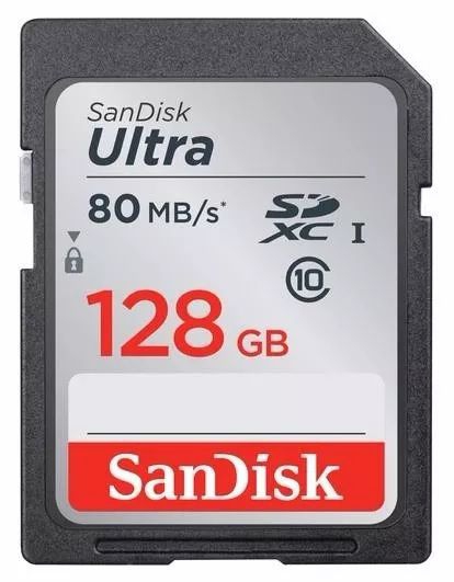 Cartão de Memória Sandisk 128gb Ultra 80mb/s