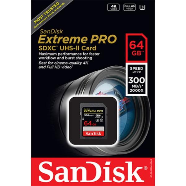 Cartão de Memoria Sandisk 64 Gb 300Mb/s Extreme Pro