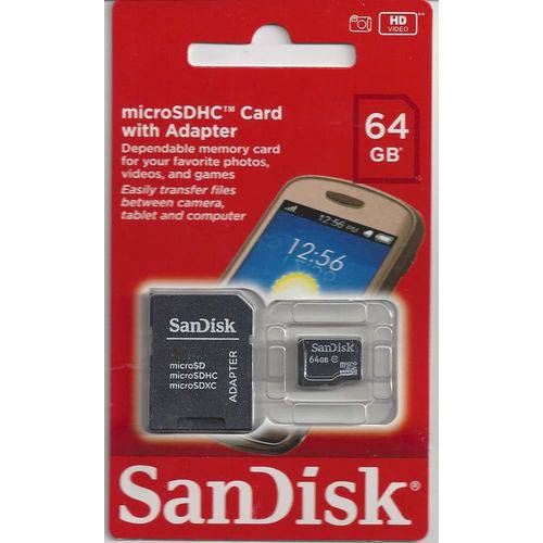 Tudo sobre 'Cartao de Memoria Sandisk 64gb Adapter Hd'