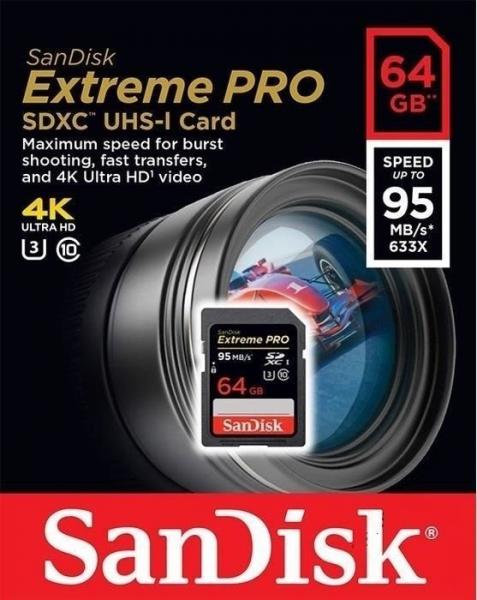 Cartão de Memória SanDisk 64GB Extreme PRO