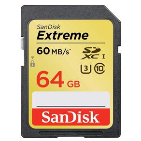 Cartão de Memória SanDisk 64GB Extreme SDXC UHS-I