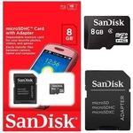 Cartão De Memória Sandisk 8GB Micro SD Com Adaptador