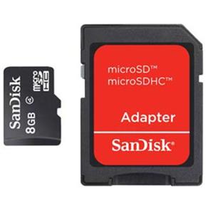 Cartao de Memoria Sandisk 8GB Microsdhc (classe 4) Card + Adapter (SDSDQM-008G-B35A T)
