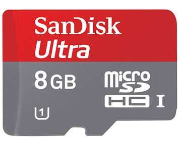 Cartao de Memoria Sandisk 8GB ULTRA Microsdhc (CLASSE10) CARD + Adapter FOR Android SDSDQUAN-008G-G4 a
