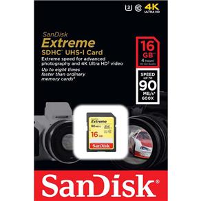Cartão de Memória SanDisk Extreme SDHC UHS-I - 16GB