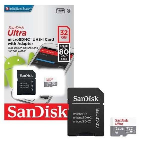 Cartão de Memoria Sandisk 32gb Micro Sd Ultra 80mb Original