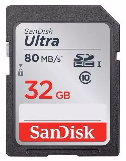 Cartão de Memória Sandisk 32gb Ultra 80mb/s
