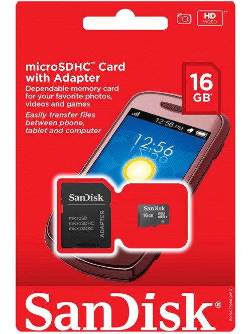 Cartão de Memória SanDisk Micro SD 16GB Classe 4 SDSDQM-016G-B35A