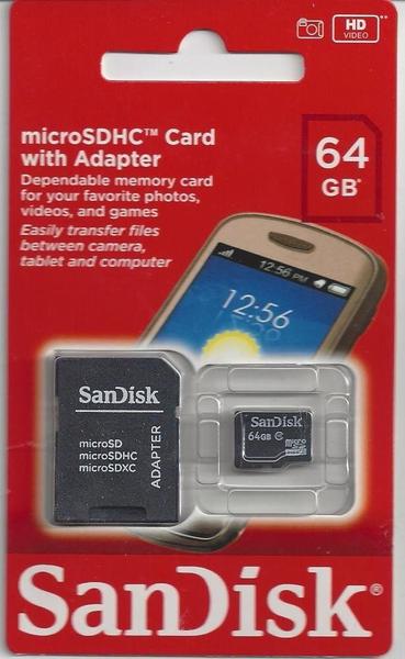 Cartao de Memoria Sandisk Micro Sd 64gb + Adaptador