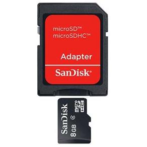 Cartão de Memória Sandisk Micro SD Classe 4 + Adaptador - 8GB