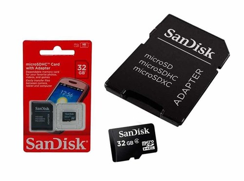 Cartao de Memoria Sandisk Micro Sd 32Gb C/ Adaptador - Sdsdqm-032G-B35a