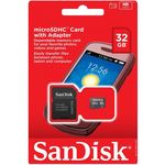 Cartão de Memória Sandisk Micro SD 32GB com Adaptador