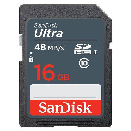 Cartão de Memória Sd 16gb Sandisk Classe 10 Ultra 48mb/S | Sdsdunb-016g-Gn3in