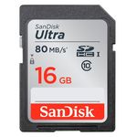 Cartão de Memória Sd 16gb Sandisk Ultra Classe 10 80mbs