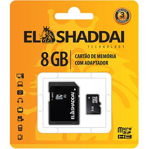 Cartão de Memória SD El Shaddai com Adaptador 8GB