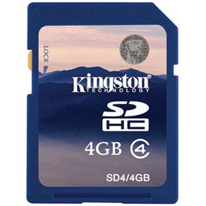 Cartão de Memória SD Kingston SD4 4GB Azul - Classe 4