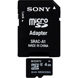 Cartão de Memória SD Micro 4GB com Adaptador Class 4 - Sony