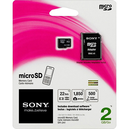 Cartão de Memória SD Micro 2GB C/ Adaptador Class 2 - Sony