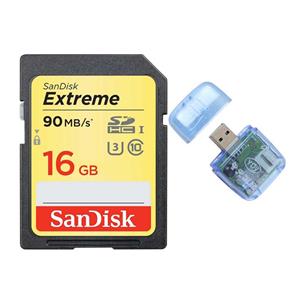 Cartao de Memoria SD Sandisk 16 GB Extreme Class 10 + Leitor All In One