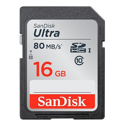 Cartão de Memória Sd Sandisk Ultra Sdsdunc-016g-gn6in de 16gb Sdhc I - Preto