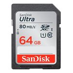 Cartão de Memória SD SanDisk Ultra SDSDUNC-064G-GN6IN de 64GB SDHC I - Preto