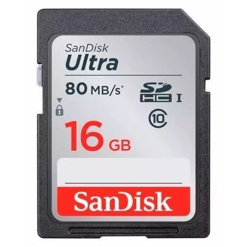 Cartão de Memória Sdhc 16gb Sandisk Ultra Classe 10 80mb/s