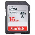Cartão de Memória Sdhc 16gb Sandisk Ultra Classe 10 80mb/s