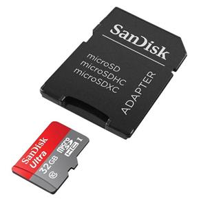 Cartão 32Gb Micro Sd com Adaptador Sd - Sandisk Ultra Uhs-I Classe 10 - Sdsdquan-032G-G4A