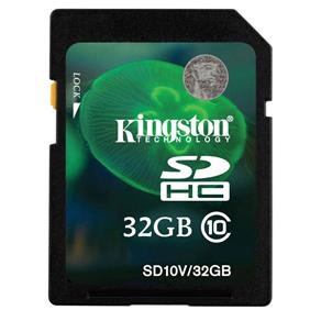 Cartão 32Gb Sdhc - Kingston - Velocidade Classe 10 - Sd10V/32Gb