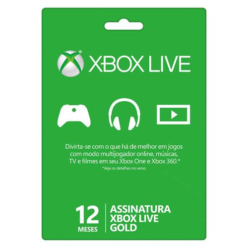 Cartão Live Gold 12 Meses - Xbox Live - Microsoft