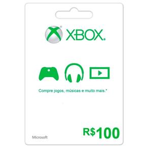 Cartao Live Presente Xbox 100 Reais Microsoft K4W-03106