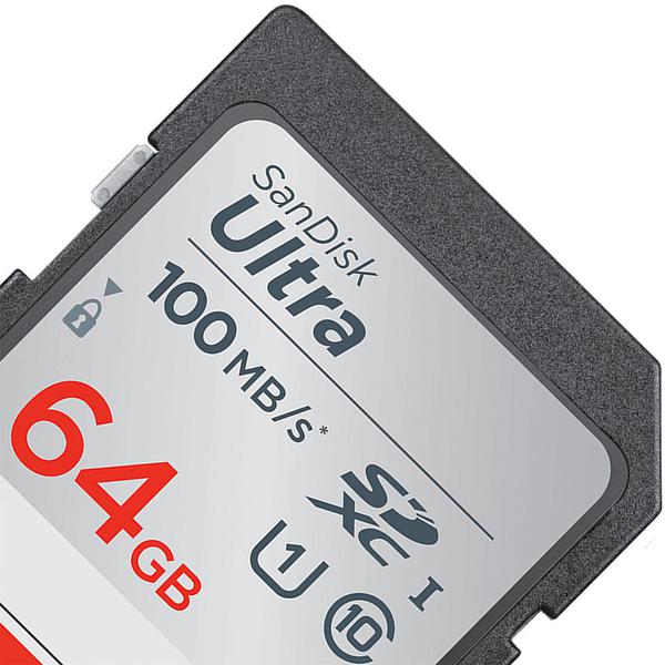 Cartão Memória 64GB 100MB/s Ultra SDXC UHS-I SanDisk
