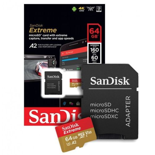 Cartão Memória 64gb Micro Sd Extreme 160mbs U3 V30 4k Sandisk