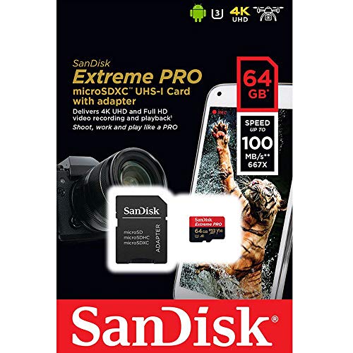 Cartão Memória Micro Sandisk Sdhc UHS-I 64gb Extreme Pro U3 4K