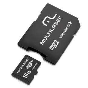 Cartão Memória Micro SD 16Gb com Adaptador - Multilaser