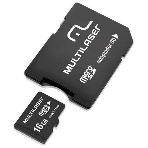 Cartão Memória Micro Sd 16Gb com Adaptador - Multilaser