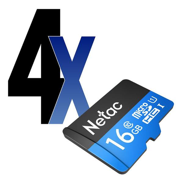 Cartão Memória MicroSD 16GB 80MB/s Netac 4un