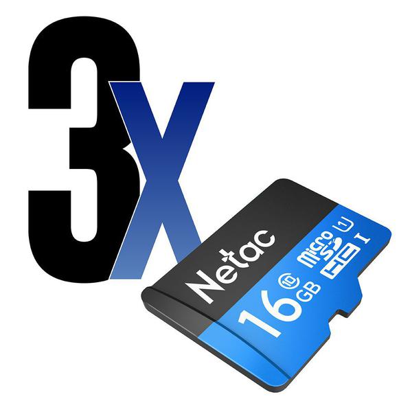 Cartão Memória MicroSD 16GB 80MB/s Netac 3un