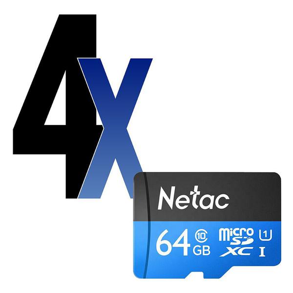 Cartão Memória MicroSD 64GB 80MB/s Netac 4un