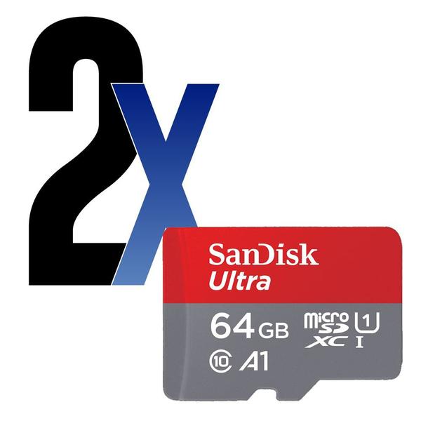 Cartão Memória MicroSD 64GB Ultra 100MB/s SanDisk 2un