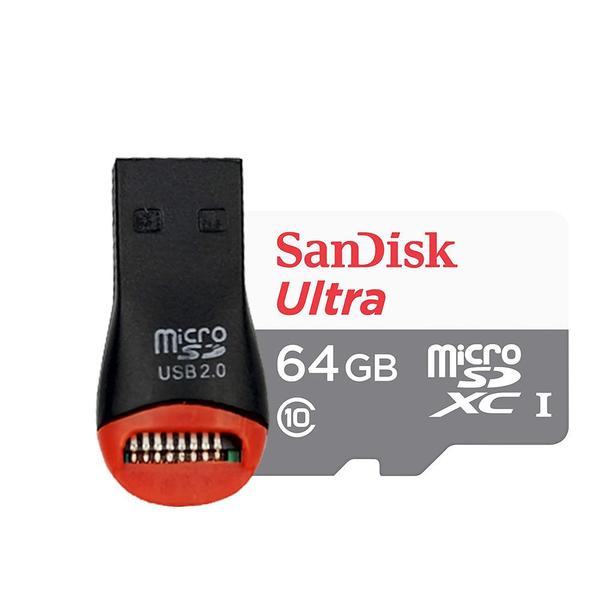Cartão Memoria MicroSD 64GB Ultra 80MB/s SanDisk CMiniLeitor
