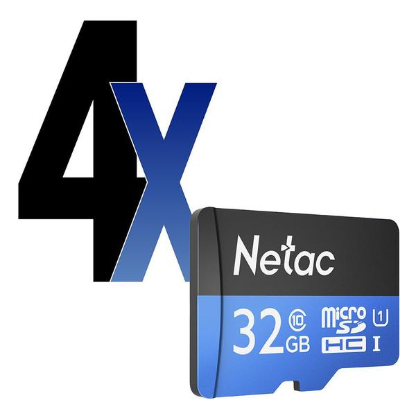 Cartão Memória MicroSD 32GB 80MB/s Netac 4un