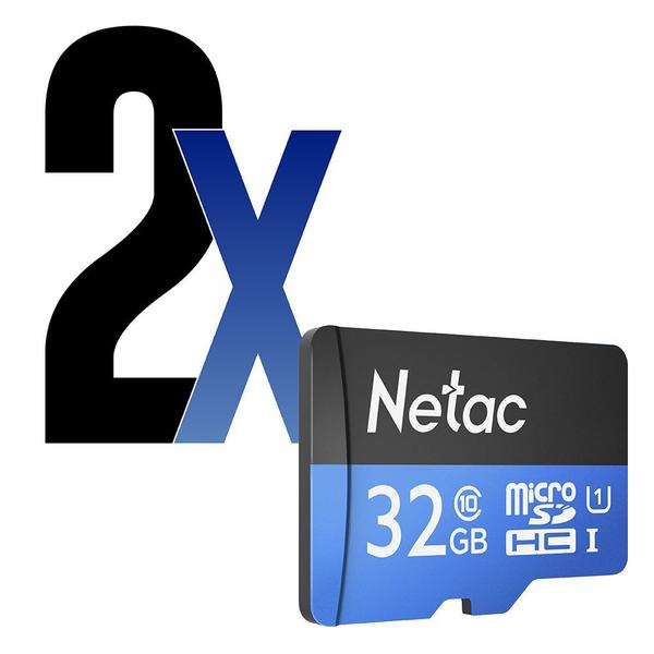 Cartão Memória MicroSD 32GB 80MB/s Netac 2un