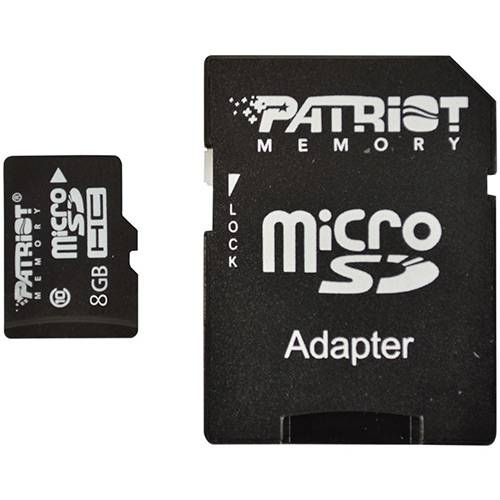 Cartão Memória Patriot 8Gb Micro SDHC com Adaptador Classe 10