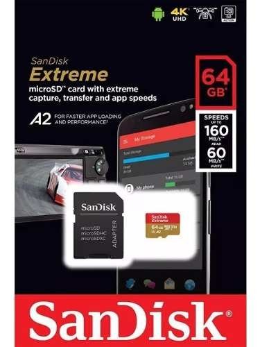 Cartão Memória Sandisk Extreme Micro Sd 64Gb V30 160Mbs La